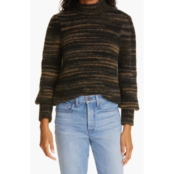 Veronica Beard Women's 2109KN5519641 Size M Black Alston Mock Neck Sweater NWT - Picture 1 of 12